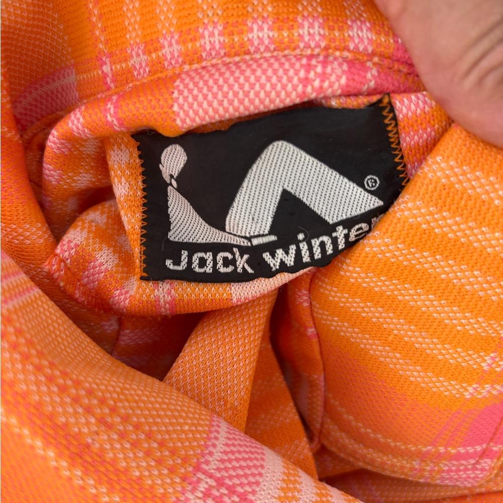 Vintage Wide Leg Plaid Pants in Orange & Pink - Picture 2 of 2